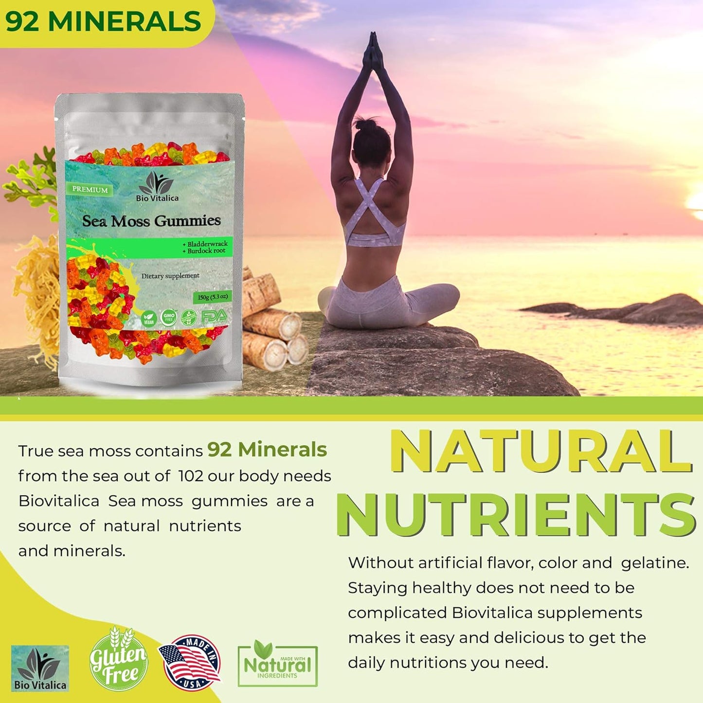 Bundle: BIO VITALICA Sea Moss Elderberry & Irish Sea Moss Gummies - Boost Immunity & Wellness