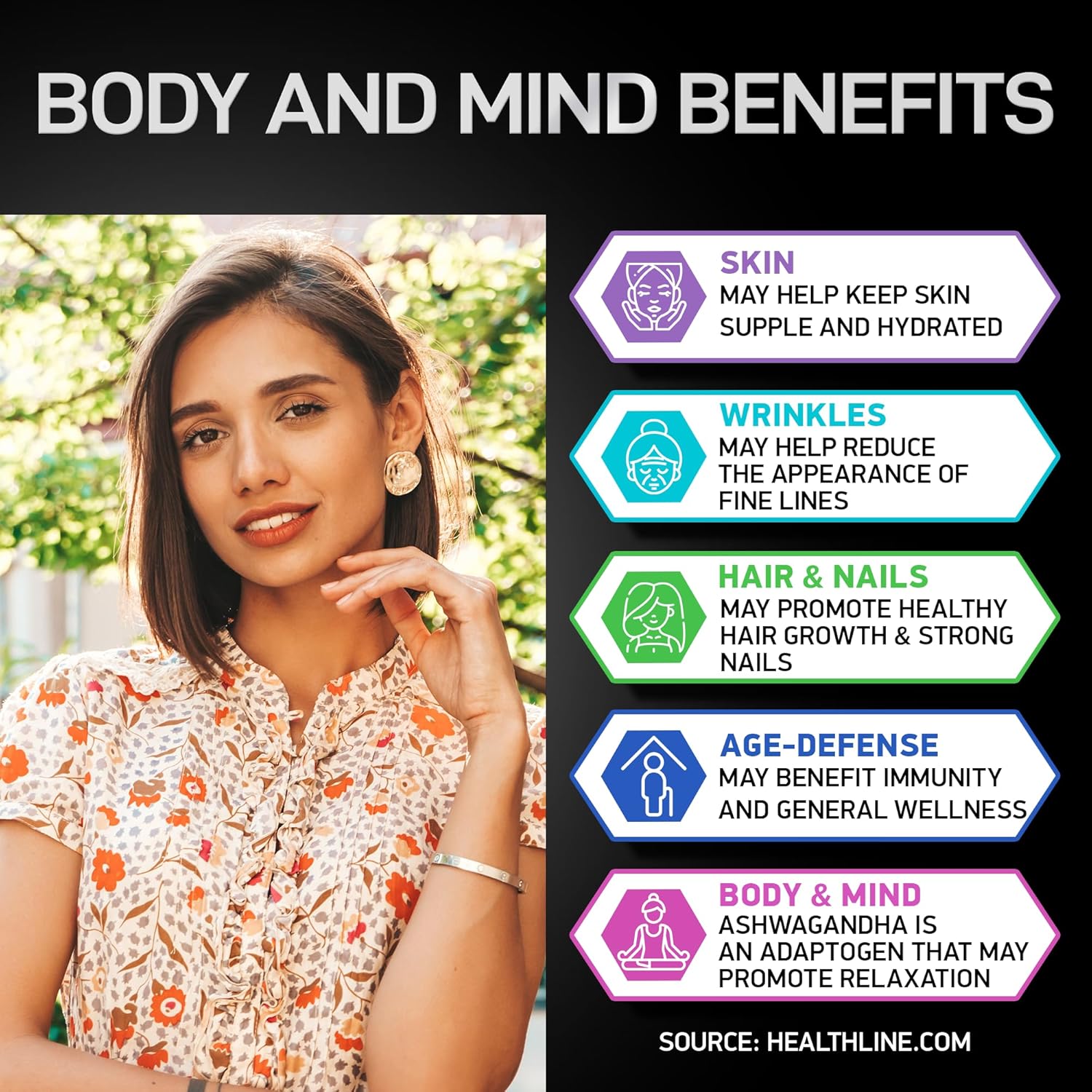Bundle: BIOACTIVE LABS Liquid Collagen with Biotin & Ashwagandha for Hair, Skin, Nails - Enhanced Growth & Glow