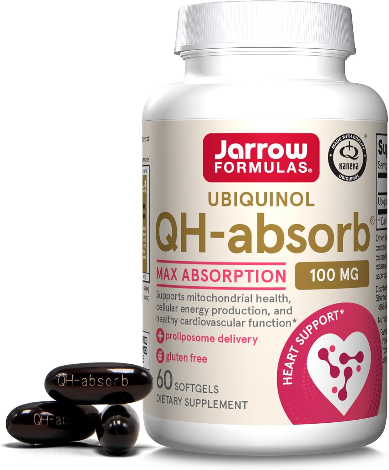 Bundle: Jarrow Formulas QH-Absorb 100mg Ubiquinol CoQ10 Supplement - 120 & 60 Servings for Cardiovascular Health & Energy