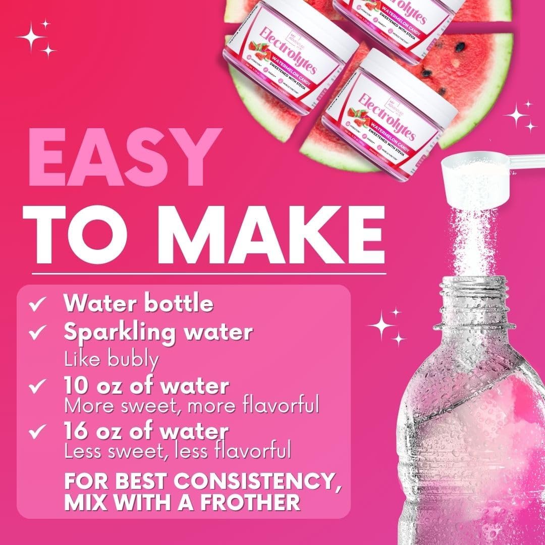 Bundle: My Adventure to Fit Electrolytes Powder - Refreshing Hydration with Zero Sugar, Watermelon, Apple, & Pear Candy Flavors