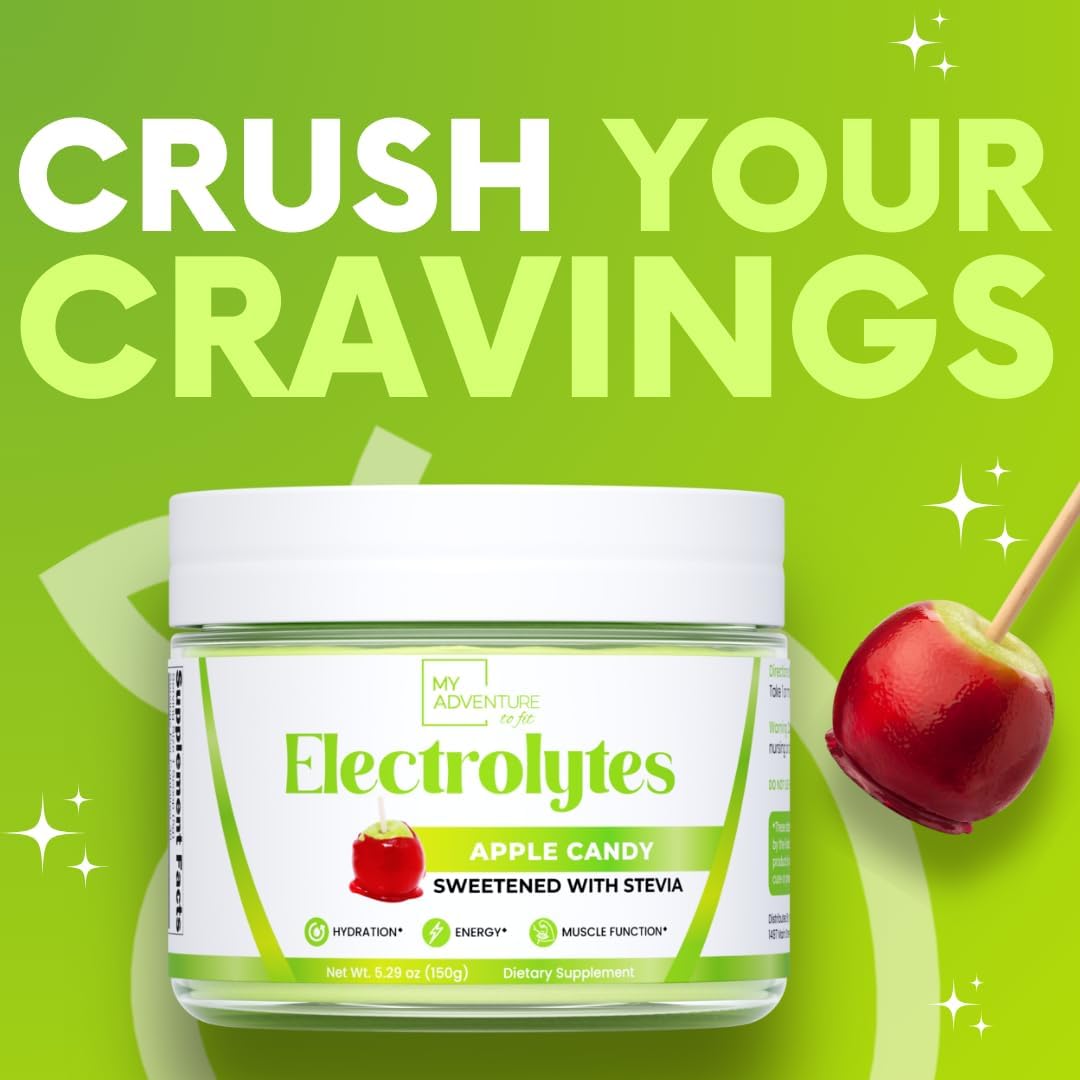 Bundle: My Adventure to Fit Electrolytes Powder - Refreshing Hydration with Zero Sugar, Watermelon, Apple, & Pear Candy Flavors