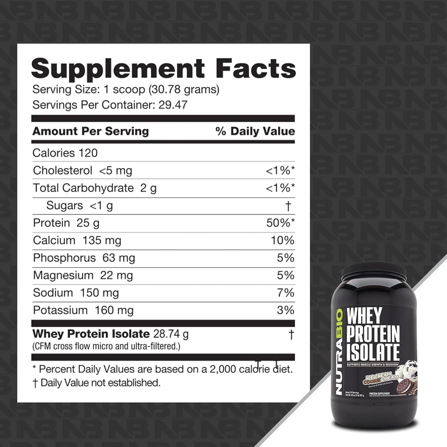 Bundle: NutraBio Creatine Monohydrate & Whey Protein Isolate for Muscle Energy, Growth, Recovery, Strength - 300g Unflavored & Ice Cream Cookie Dream
