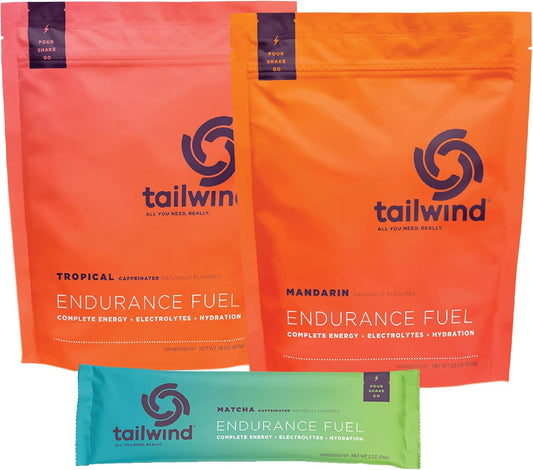 Bundle of Tailwind Nutrition Endurance Fuel Hydration Packets with Powder Mix - Caffeinated Option Included