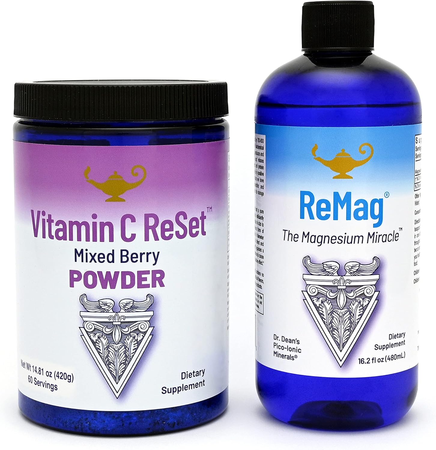Bundle: ReMag 16oz Liquid Magnesium + Vitamin C Mixed Berry Powder - RnA ReSet Reset