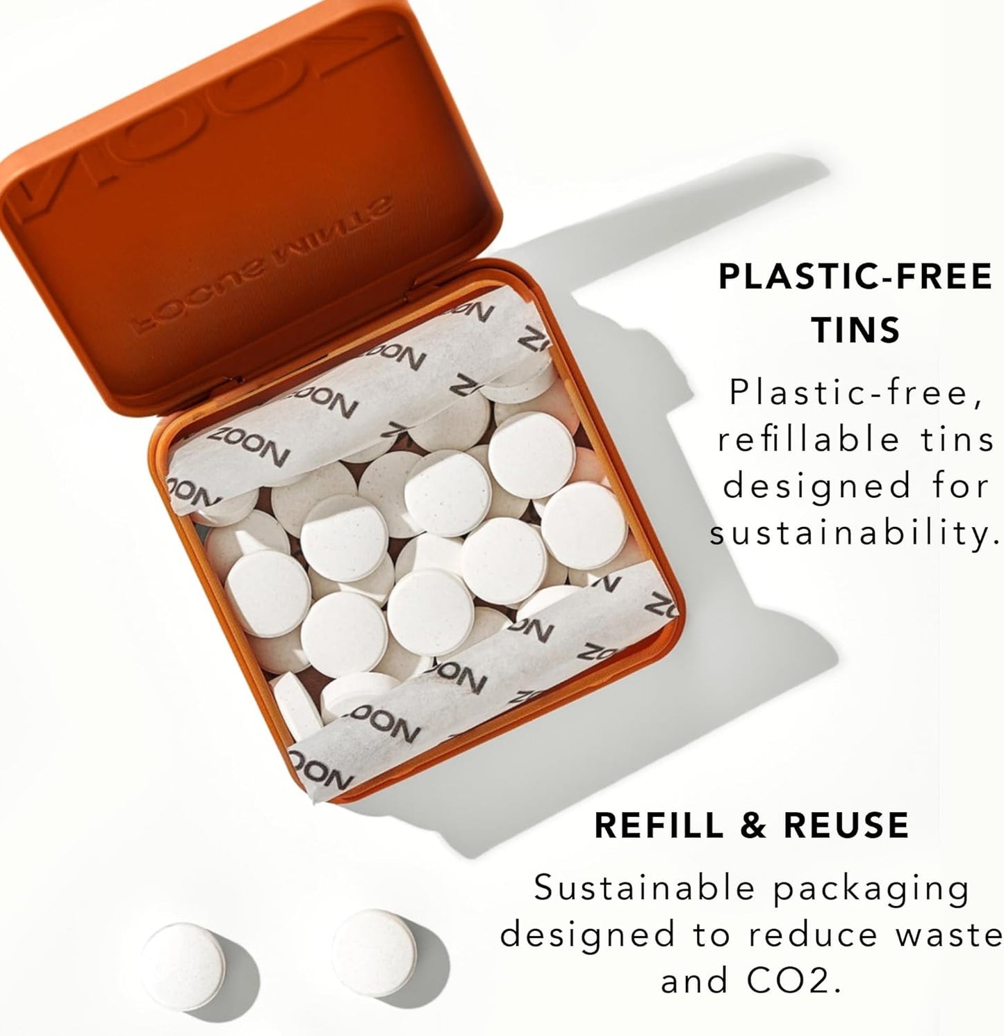 Caffeine-Free Brain Boosting Mints for Mental Clarity - Tangerine & Lemon Flavor | Sugar-Free, Travel-Friendly Supplement with Vitamins C, B6, B12 - Non-GMO, Clean Label - 25 Mints
