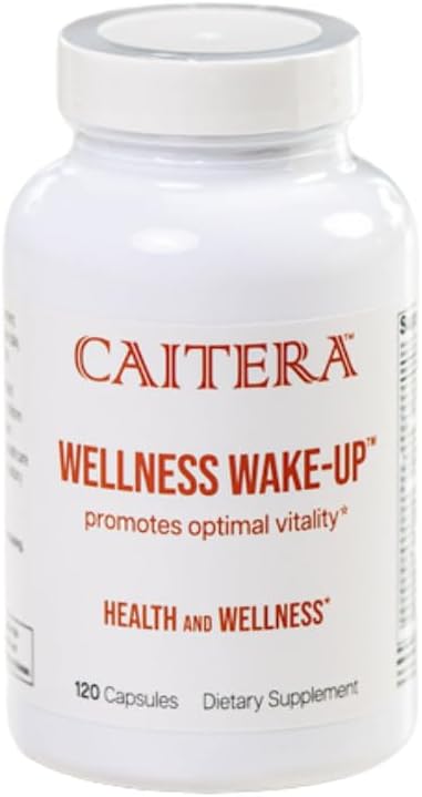 Caitera Wellness Wake-Up | 6-in-1 Vegan Supplement for Men and Women | Vitamins, Minerals, Enzymes, and Probiotics for Health and Vitality | 120 Capsules