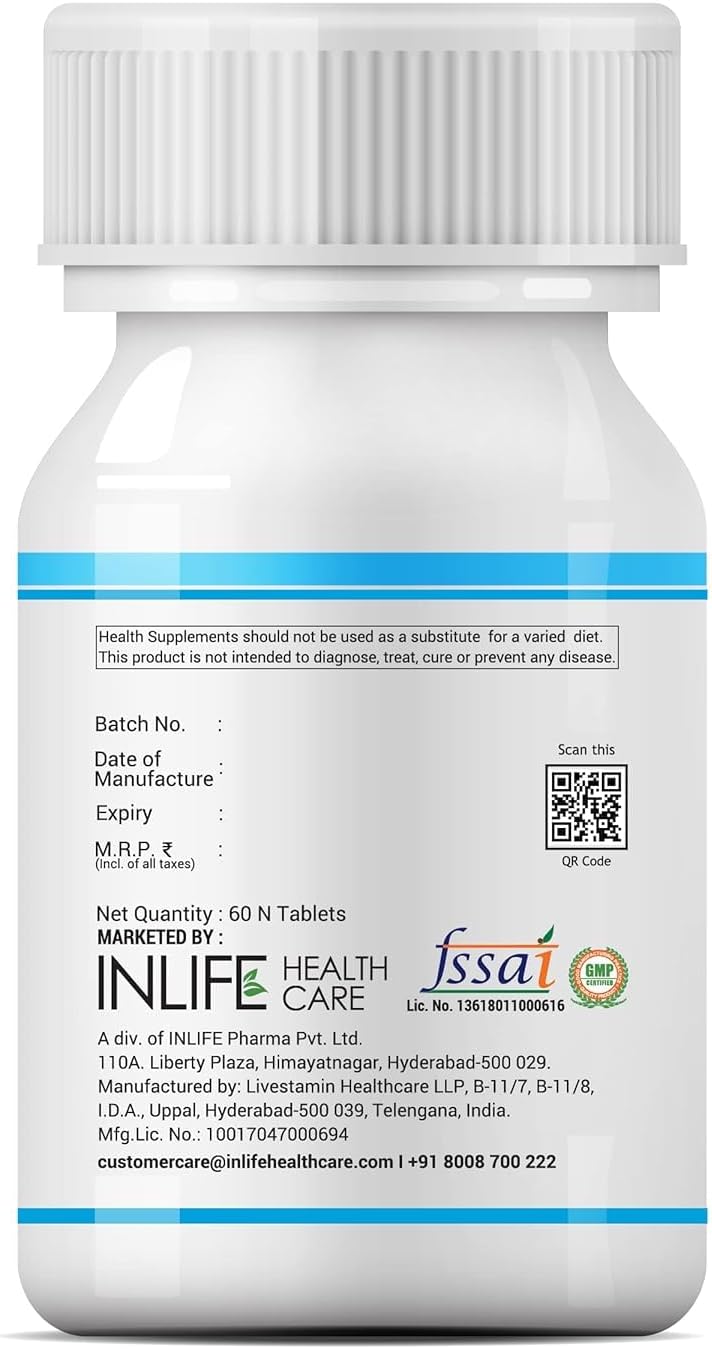 Calcium Carbonate and Vitamin D3 Supplement for Bone and Joint Health - 60 Tablets for Men and Women