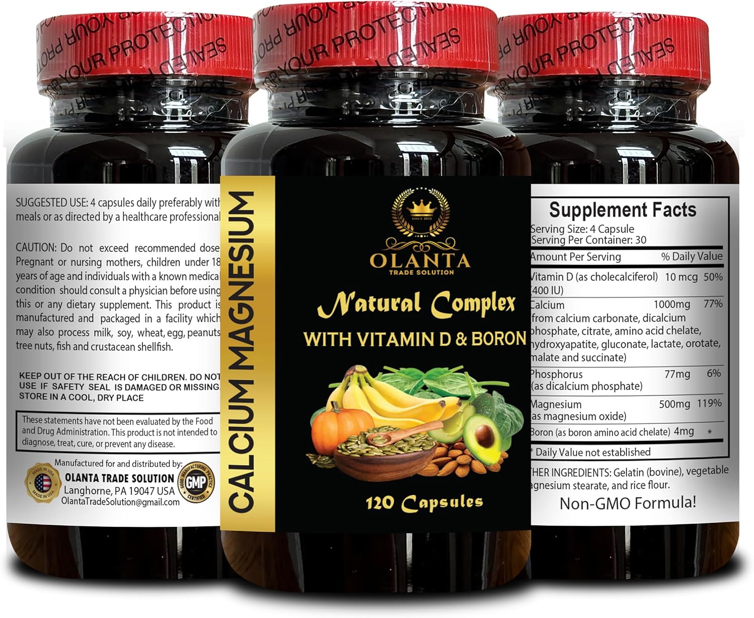 Calcium Magnesium Complex for Women Over 50 - Bone Support Vitamins, Immune Boosting Minerals - Gluten Free, Non-GMO - 120 Capsules