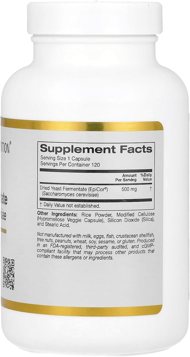 California Gold Nutrition Epicor® Dried Yeast Fermentate Capsules - 500 mg, 120 Count