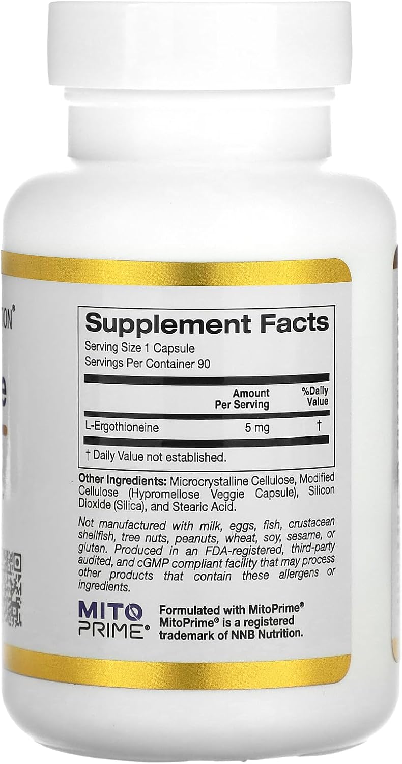 California Gold Nutrition Ergothioneine Capsules - 5 mg, 90 Count