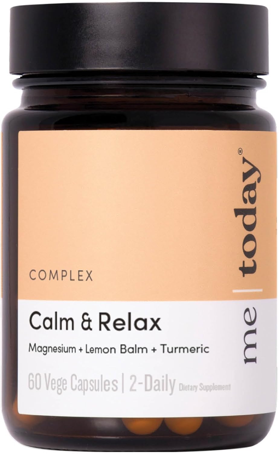 Calm & Relax Magnesium Supplement with Turmeric & Lemon Balm for Sleep Support - Vegan Formula | 60 Capsules