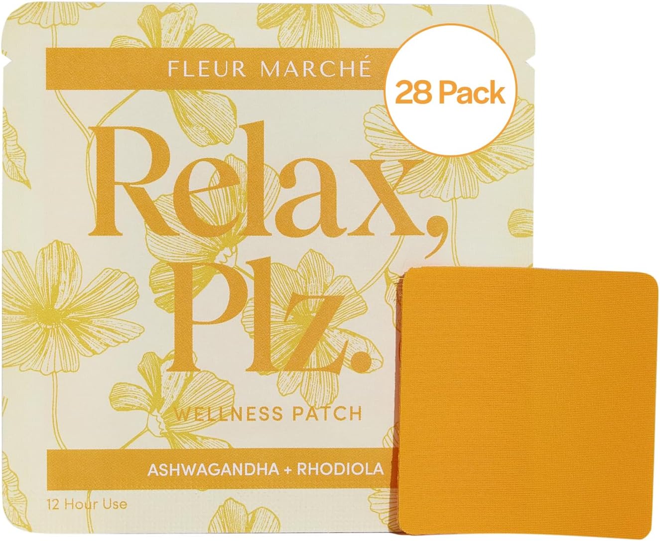 Calming Botanical Supplement Patch with Ashwagandha & Chamomile - Relaxation & Wellness - 28 Patches