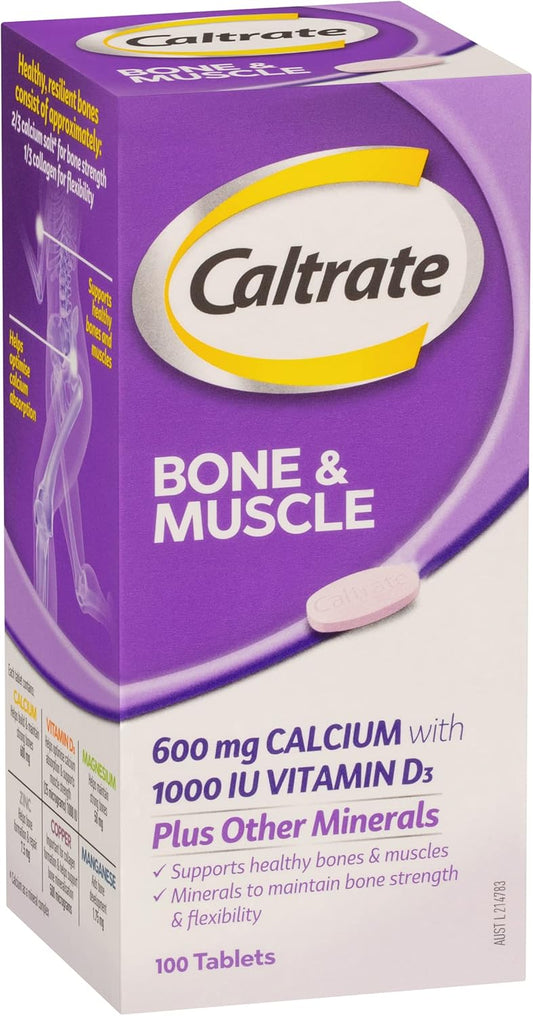 Caltrate Bone and Muscle Health with Minerals - 100 Tablets