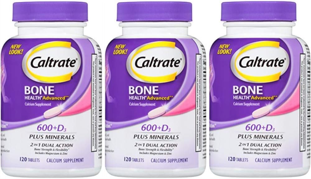 Caltrate Bone Health Advanced 2in1 Dual Action Minerals - 360 Tablets Value Pack - Calcium & Vitamin D Supplement