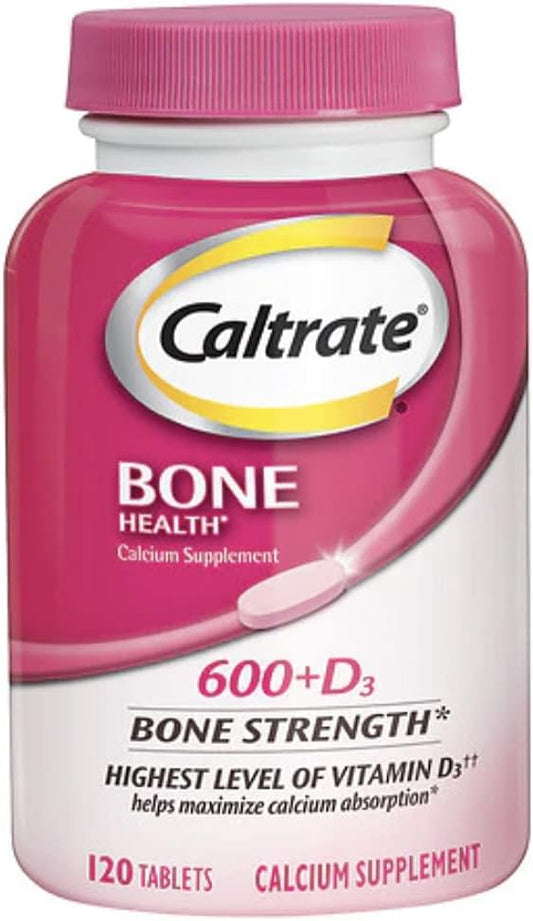 Caltrate Calcium and Vitamin D Supplement, 120 Tablets for Bone Health