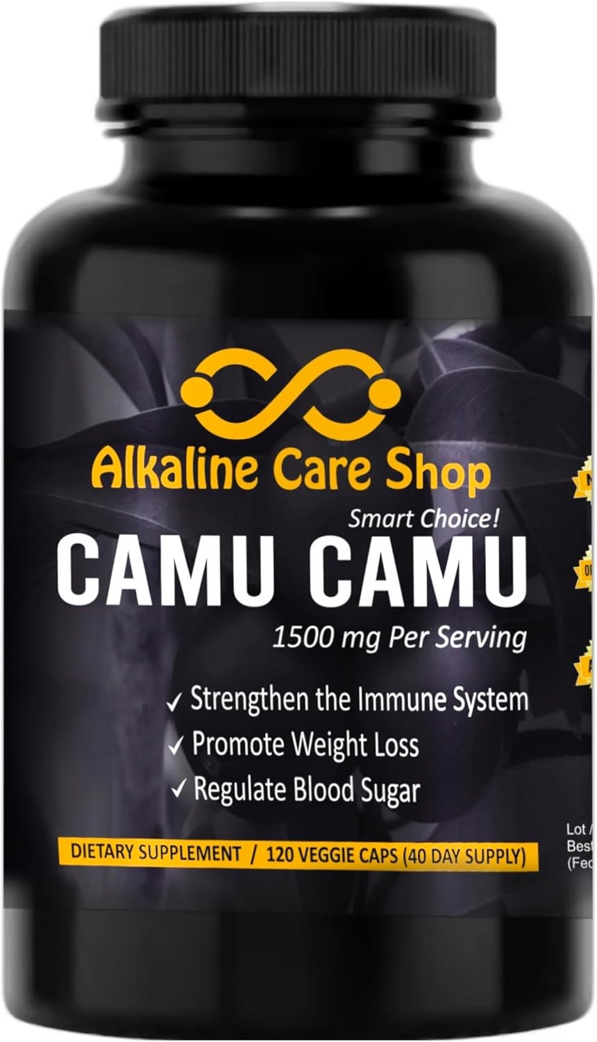 Camu Camu Capsules 1500mg - Alkaline Care Vitamin C Supplement for Immune & Anti-Aging Support