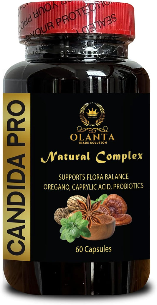 Candida Pro Complex Digestive Cleanse Supplement with Probiotics, Caprylic Acid, and Herbs for Flora Balance - 1 Bottle