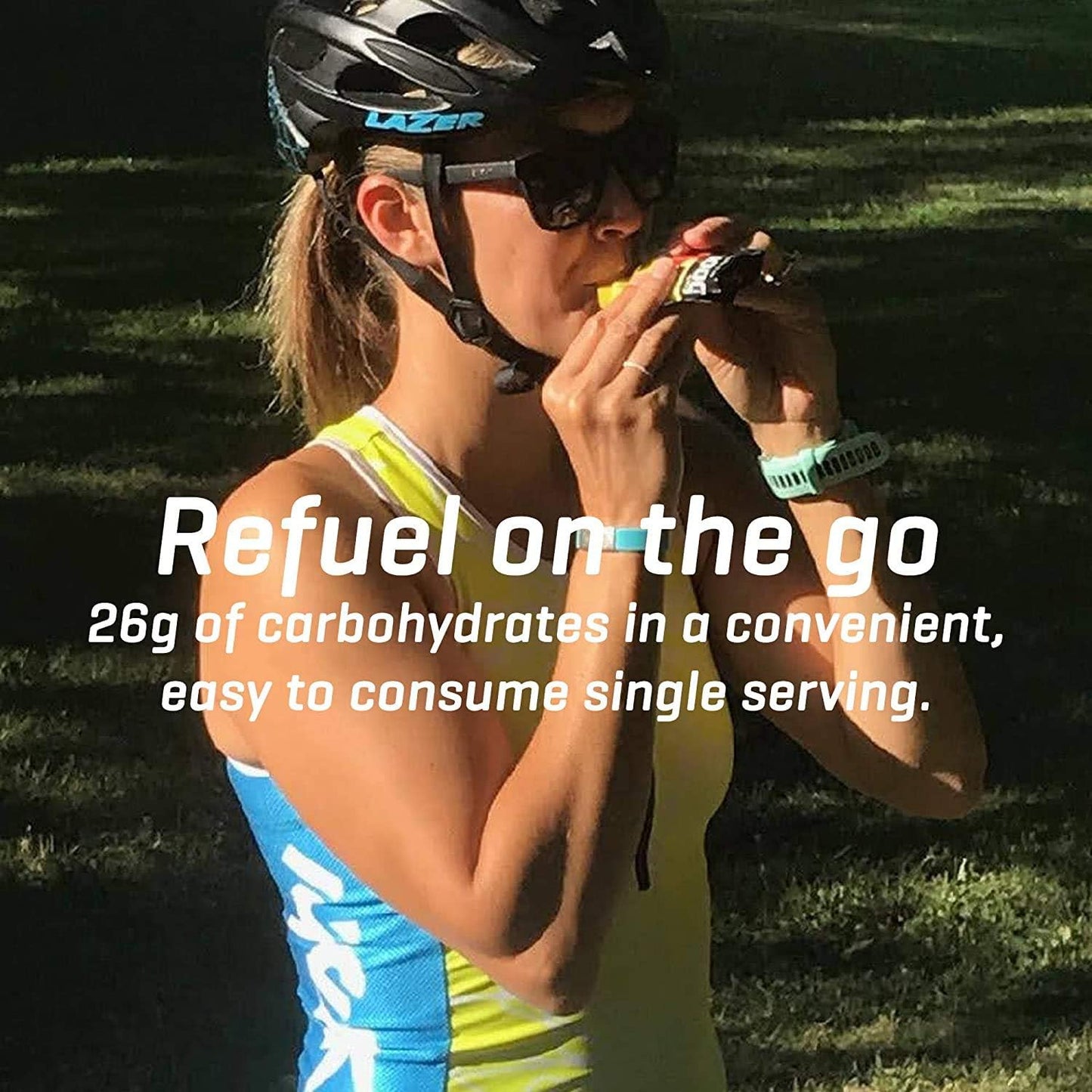 Carb Boom Energy Gel Variety Pack - 24 Natural Fruit-Flavored Gels for Cycling and Running