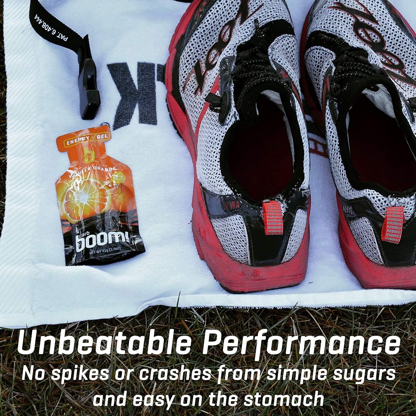 Carb Boom Energy Gel Variety Pack - 24 Natural Fruit-Flavored Gels for Cycling and Running