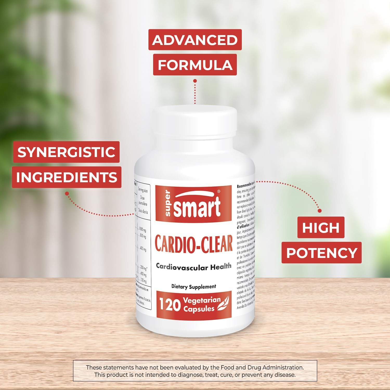 Cardio Clear Supplement with Garlic EDTA, Malic Acid, Calcium Disodium EDTA, Magnesium, Bromelain | Non-GMO & Gluten-Free - 120 Capsules