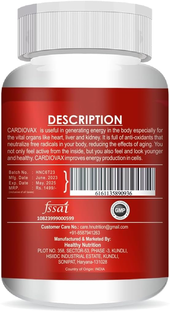 Cardiovax with Arjuna & Moringa Extract - 60 Tablets for Heart Health Support