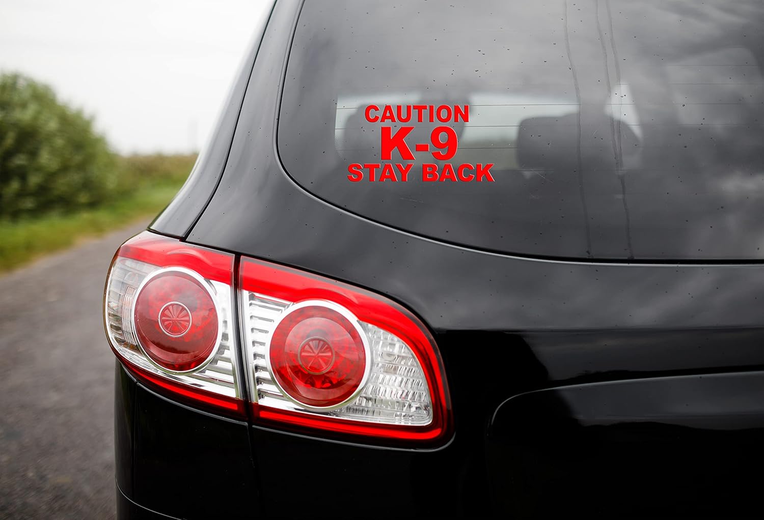 Caution K-9 Stay Back V1 Vinyl Decal Sticker - Red, 6 Inches - Windows, Walls, Bumpers, Laptop, Lockers