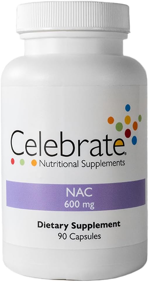 Celebrate Vitamins NAC Supplement - Gluten Free & Non-GMO - 600mg Capsules - 90 Count