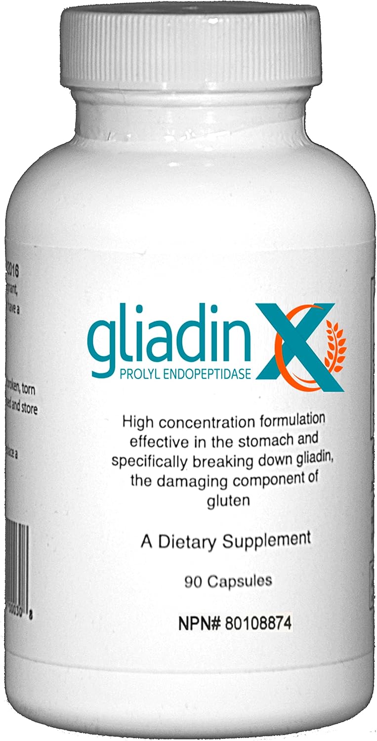 Celiac Safe Supplements for Gluten-Free Diets - GliadinX Digestion of Gluten, 30 Capsules