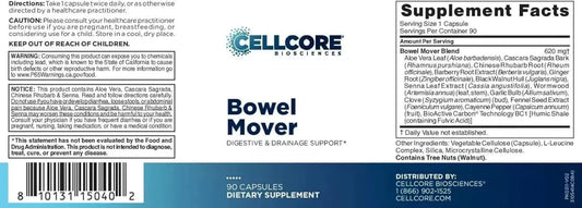 Cellcore Biosciences Bowel Mover Capsules for Digestive and Drainage Support - 90 Count