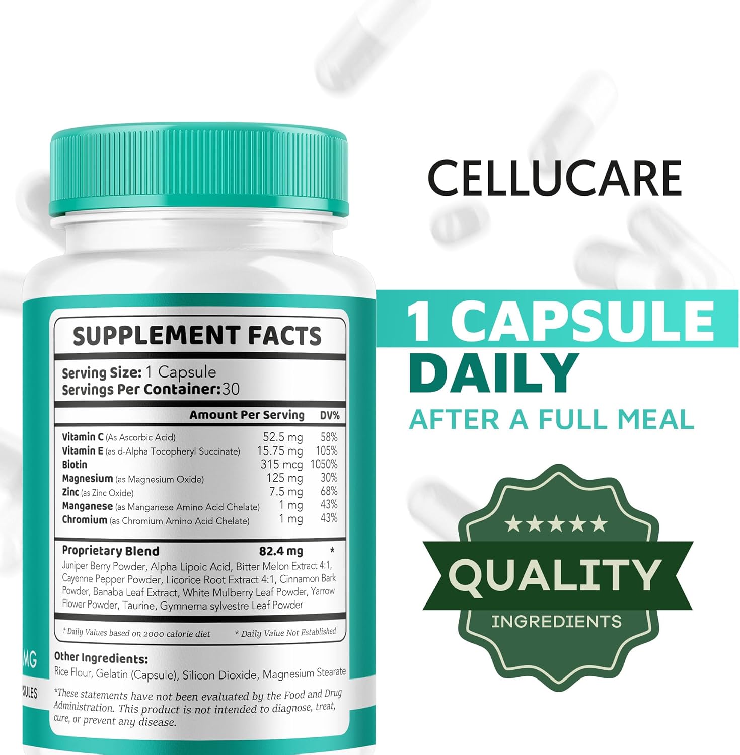 Cellucare (2 Pack) Advanced Formula Capsules - 60 Count for 2 Months Supply - Cellulite Care Vitamins