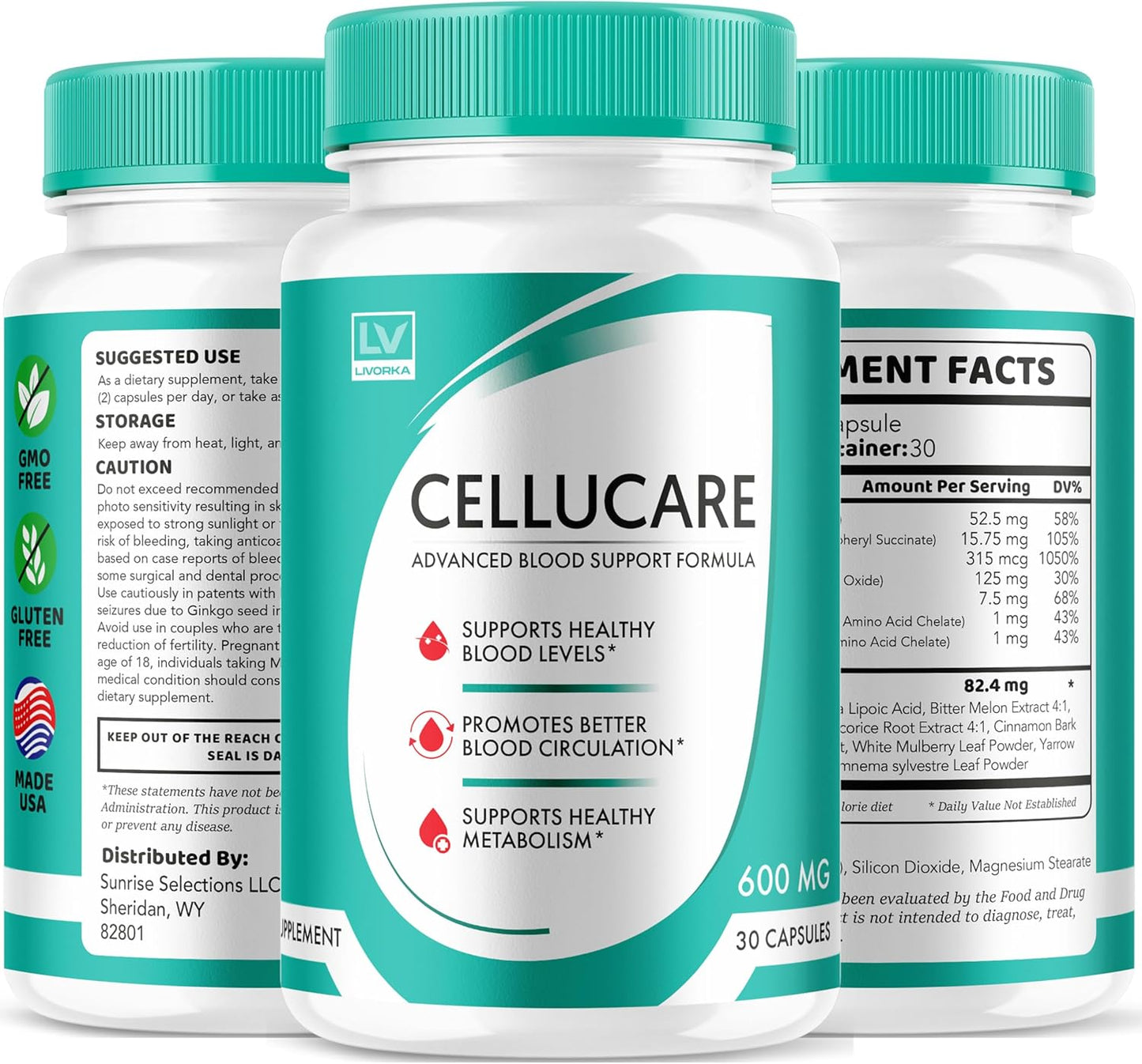 Cellucare (2 Pack) Advanced Formula Capsules - 60 Count for 2 Months Supply - Cellulite Care Vitamins