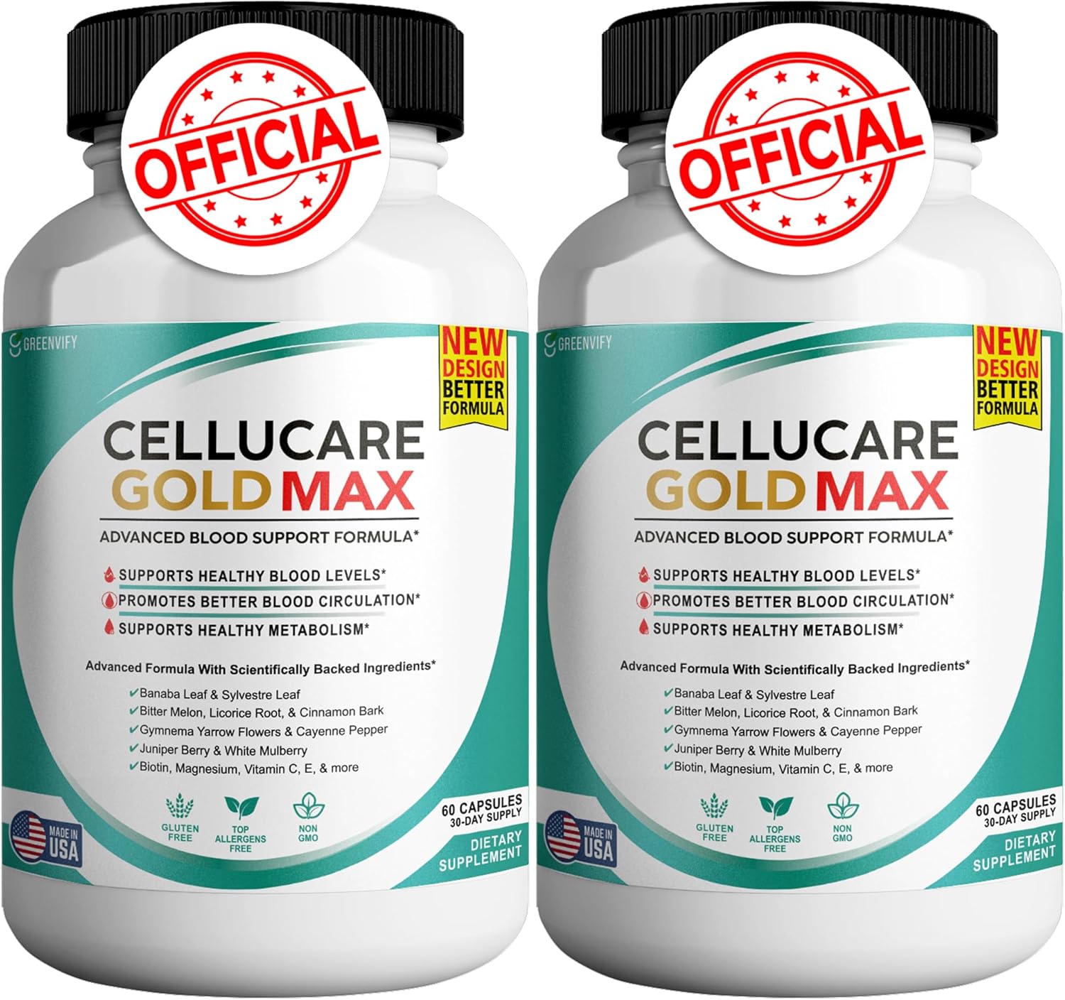 Cellucare Gold Max Pills - Advanced Blood Support Formula Supplement with 120 Capsules - Maximum Strength Natural Formula for Blood Support