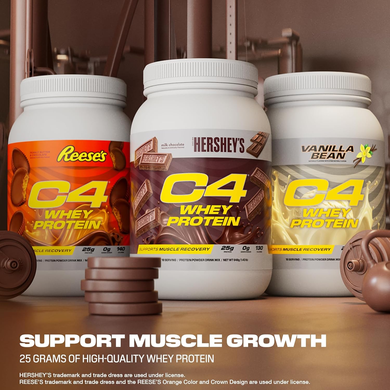 Cellucor C4 Vanilla Bean Whey Protein Powder - 25g Protein, 0g Sugar, 130 Calories, Muscle Recovery Support, 66 Servings