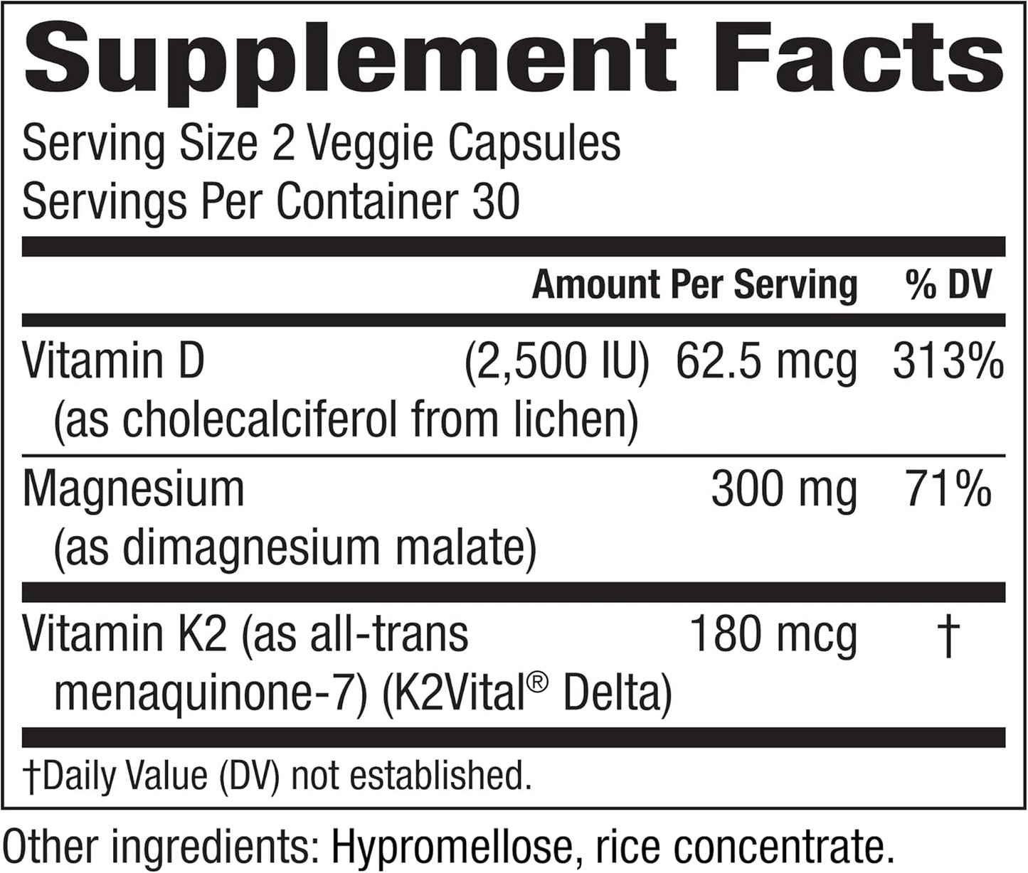 Cellular Energy & Cardiovascular Support Supplement with Magnesium, Vitamin D3, and Vitamin K2 - 90 Vegan Capsules