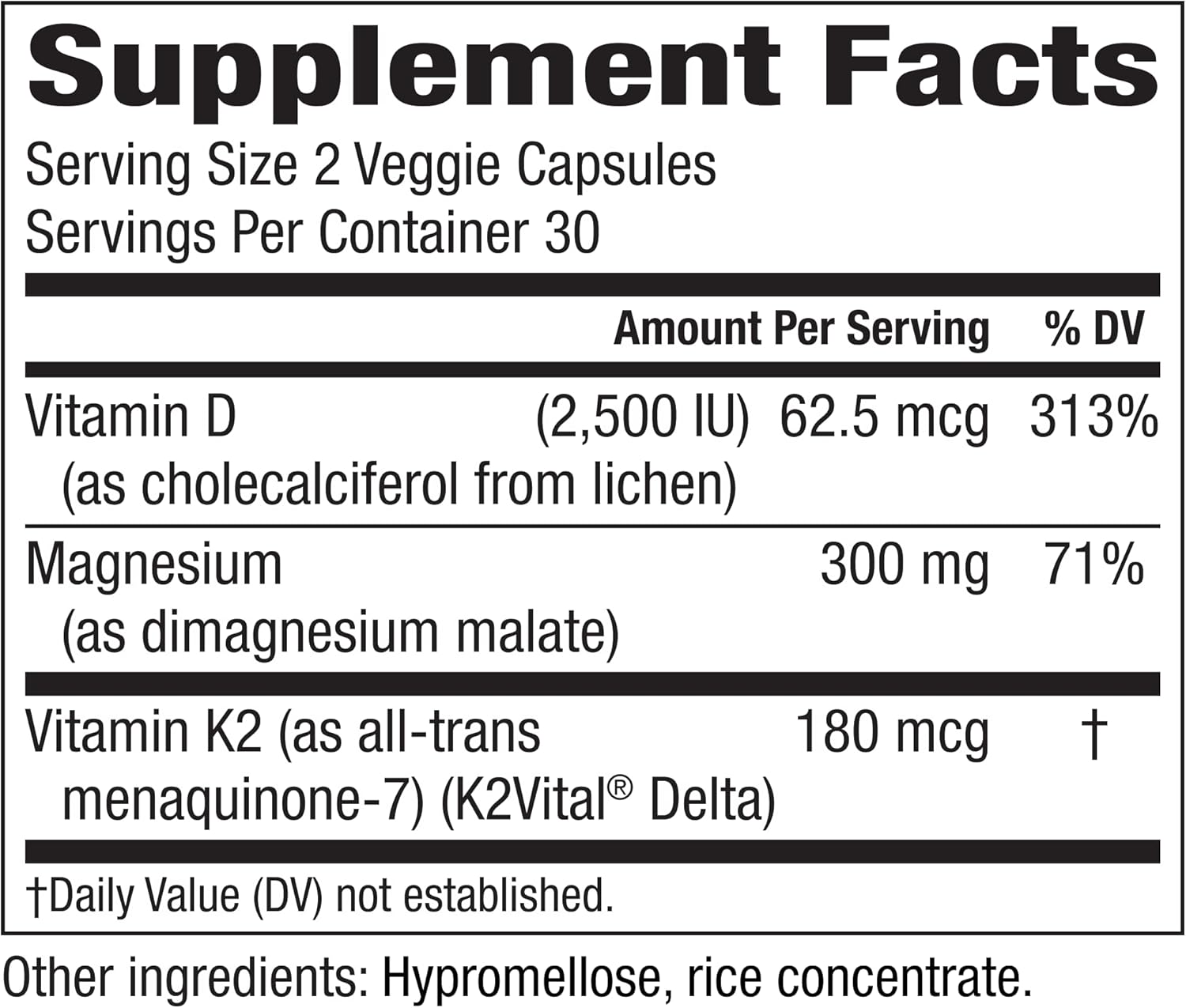Cellular Energy & Cardiovascular Support Supplement with Magnesium, Vitamin D3, and Vitamin K2 - 90 Vegan Capsules