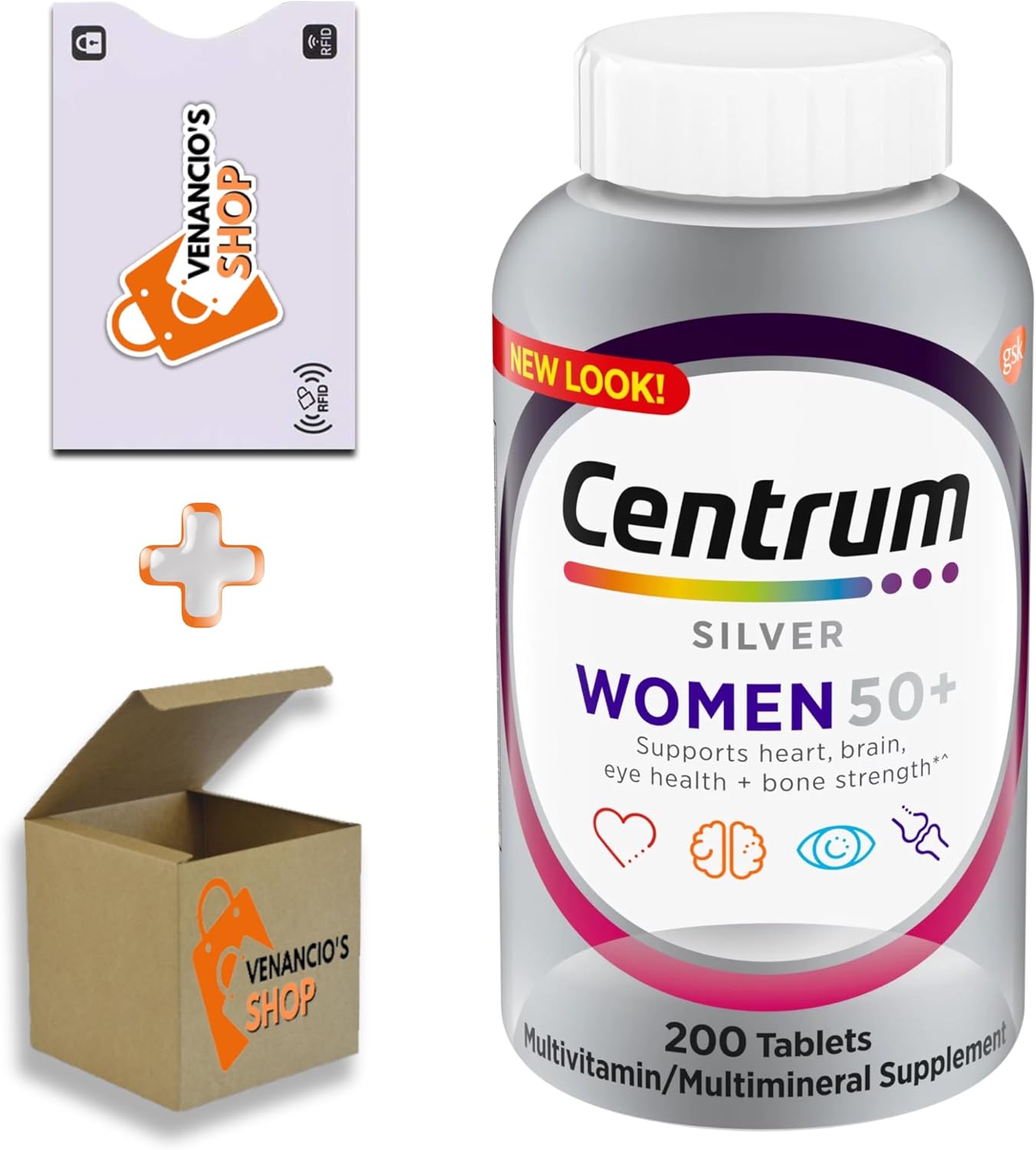 Centrum Silver Women's 50 Plus Multivitamin Supplement 200 Count Pack