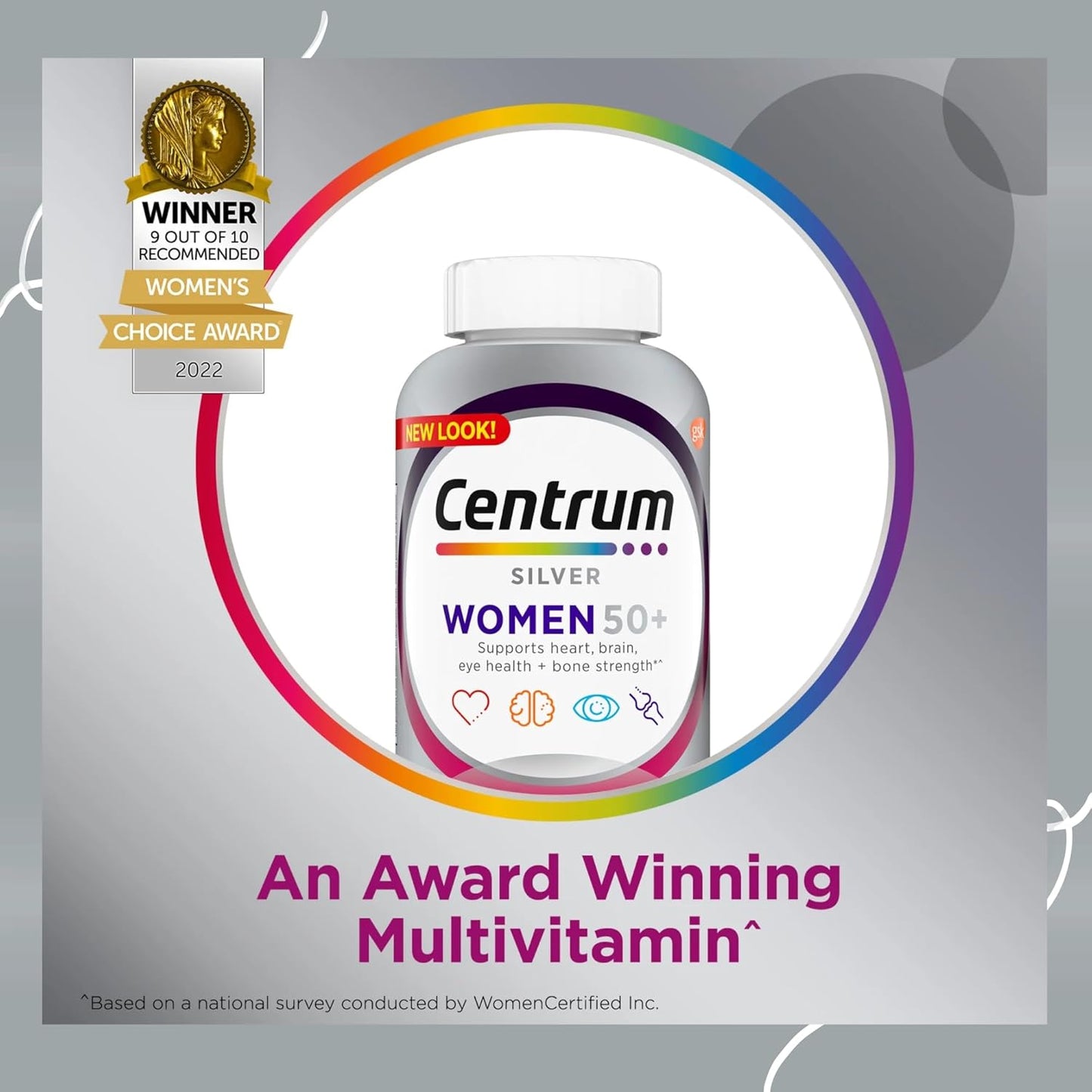 Centrum Silver Women's 50 Plus Multivitamin Supplement 200 Count Pack