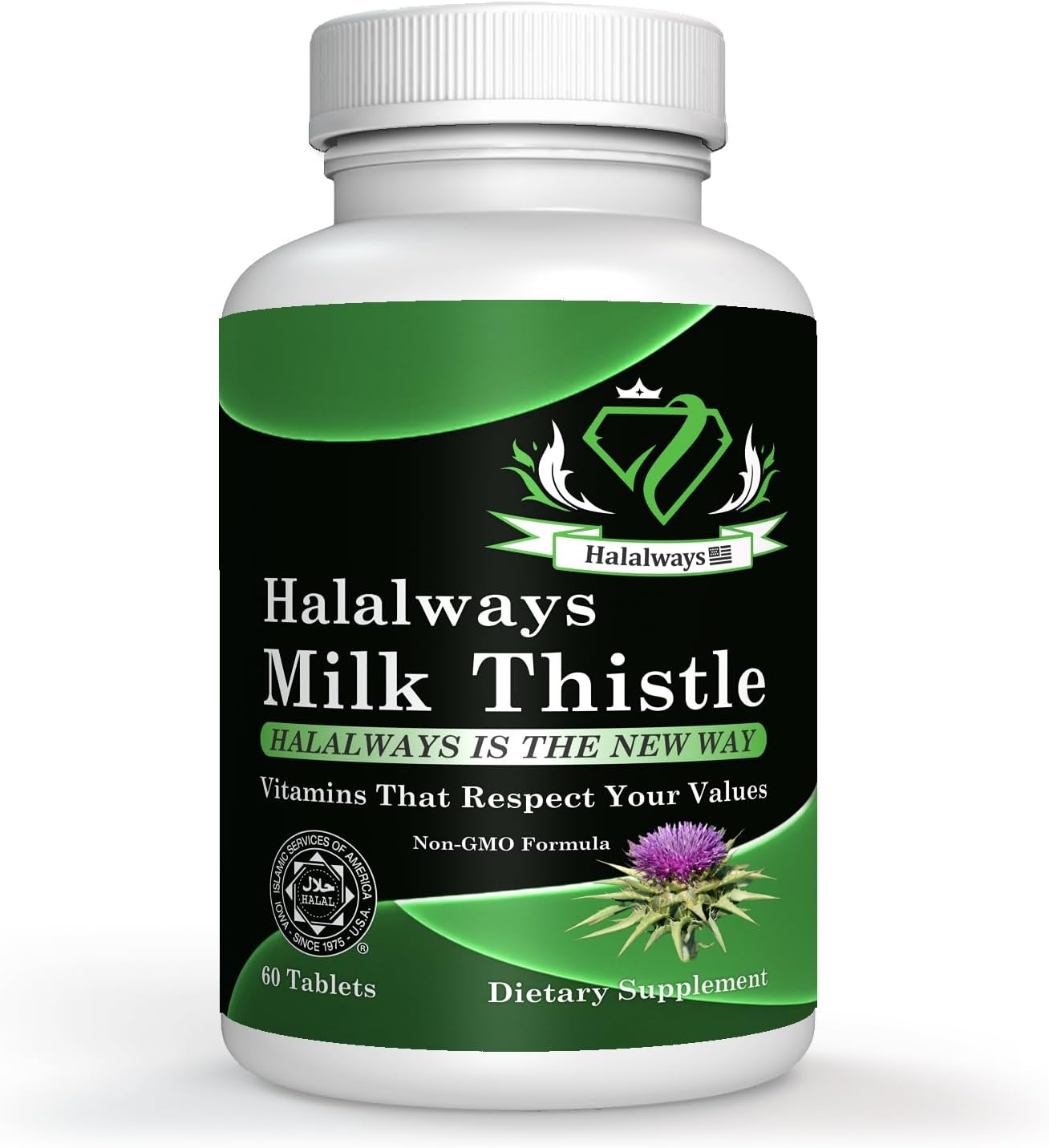 Certified Halal Milk Thistle Liver Detox Supplement for Men & Women - Gentle Herbal Cleanse for Liver Health - Non-GMO Formula by HalalwaysUS