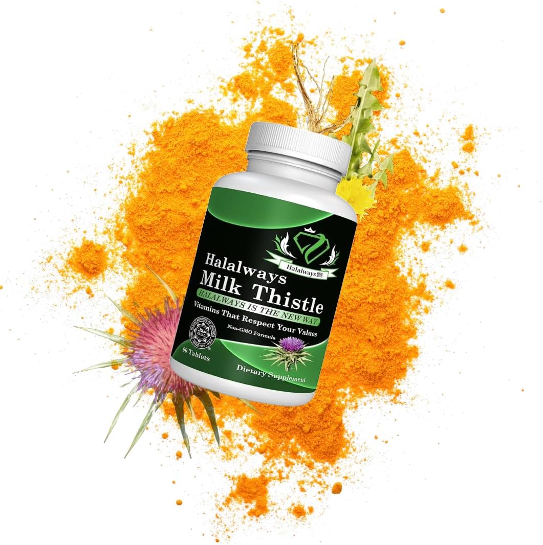 Certified Halal Milk Thistle Liver Detox Supplement for Men & Women - Gentle Herbal Cleanse for Liver Health - Non-GMO Formula by HalalwaysUS