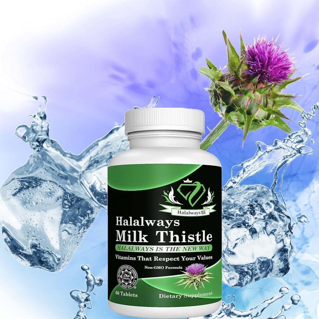 Certified Halal Milk Thistle Liver Detox Supplement for Men & Women - Gentle Herbal Cleanse for Liver Health - Non-GMO Formula by HalalwaysUS