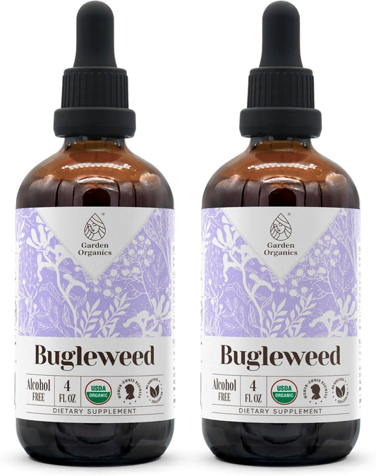 Certified Organic Bugleweed Extract for Respiratory Support - Alcohol-Free Tincture - 2x4 oz - High-Potency Dietary Supplement