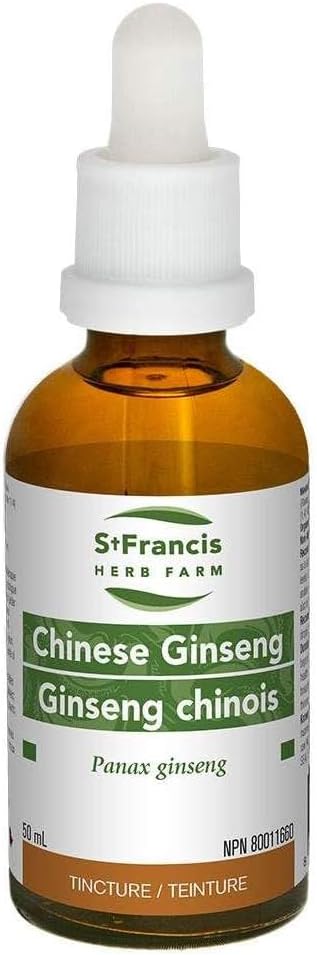 Certified Organic Chinese Ginseng Herbal Tincture Extract by St. Francis Herb Farm - Promotes Healthy Living in Herbal Medicine