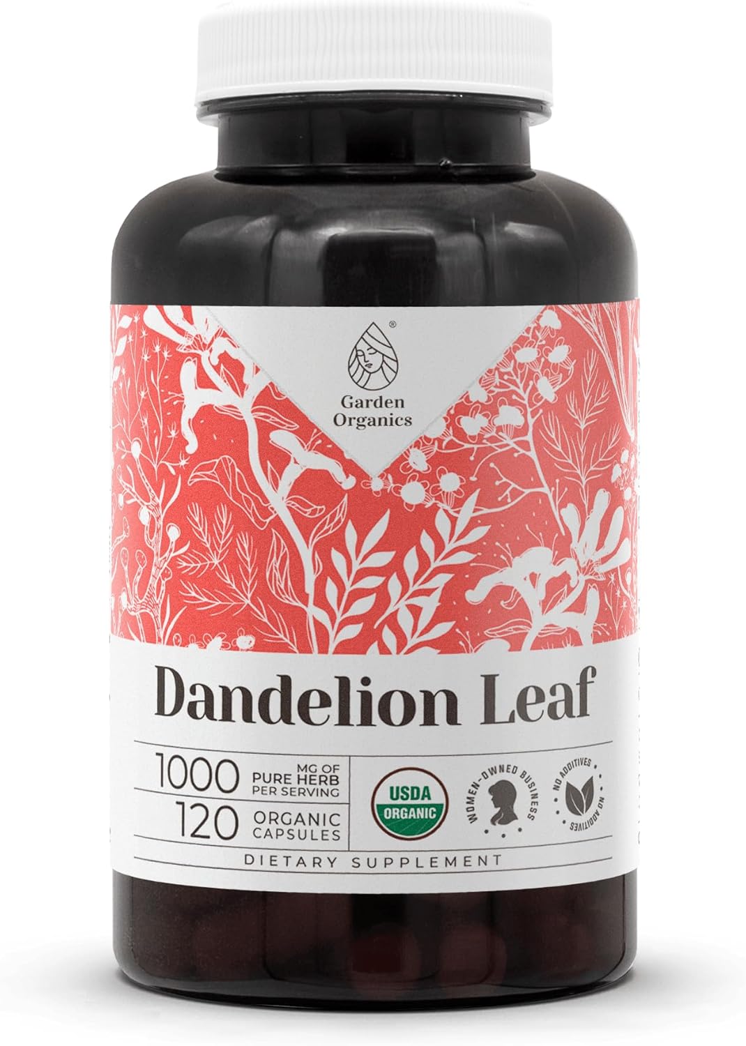 Certified Organic Dandelion Leaf Capsules - High-Potency Digestive Supplement with USDA Organic Ingredients (120 Capsules)