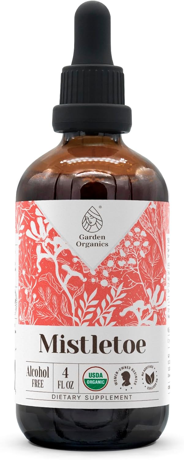 Certified Organic Mistletoe Extract Tincture - Alcohol-Free & High-Potency Dietary Supplement - USDA Organic Dried Herb - 4 oz Bottle