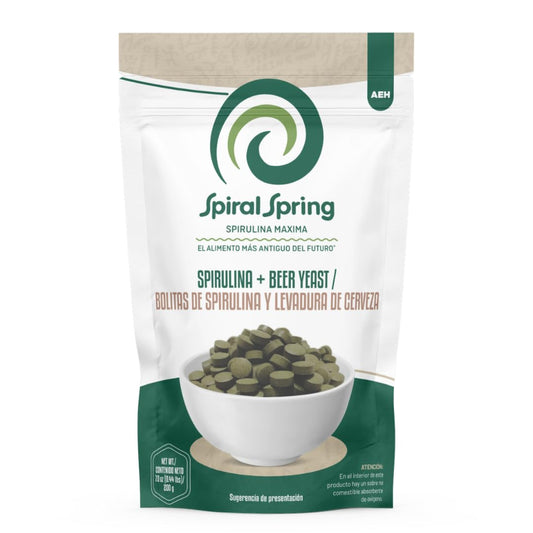 Certified Organic Spirulina Tablets with Brewer's Yeast - 200g Bag, Kosher, Gluten Free