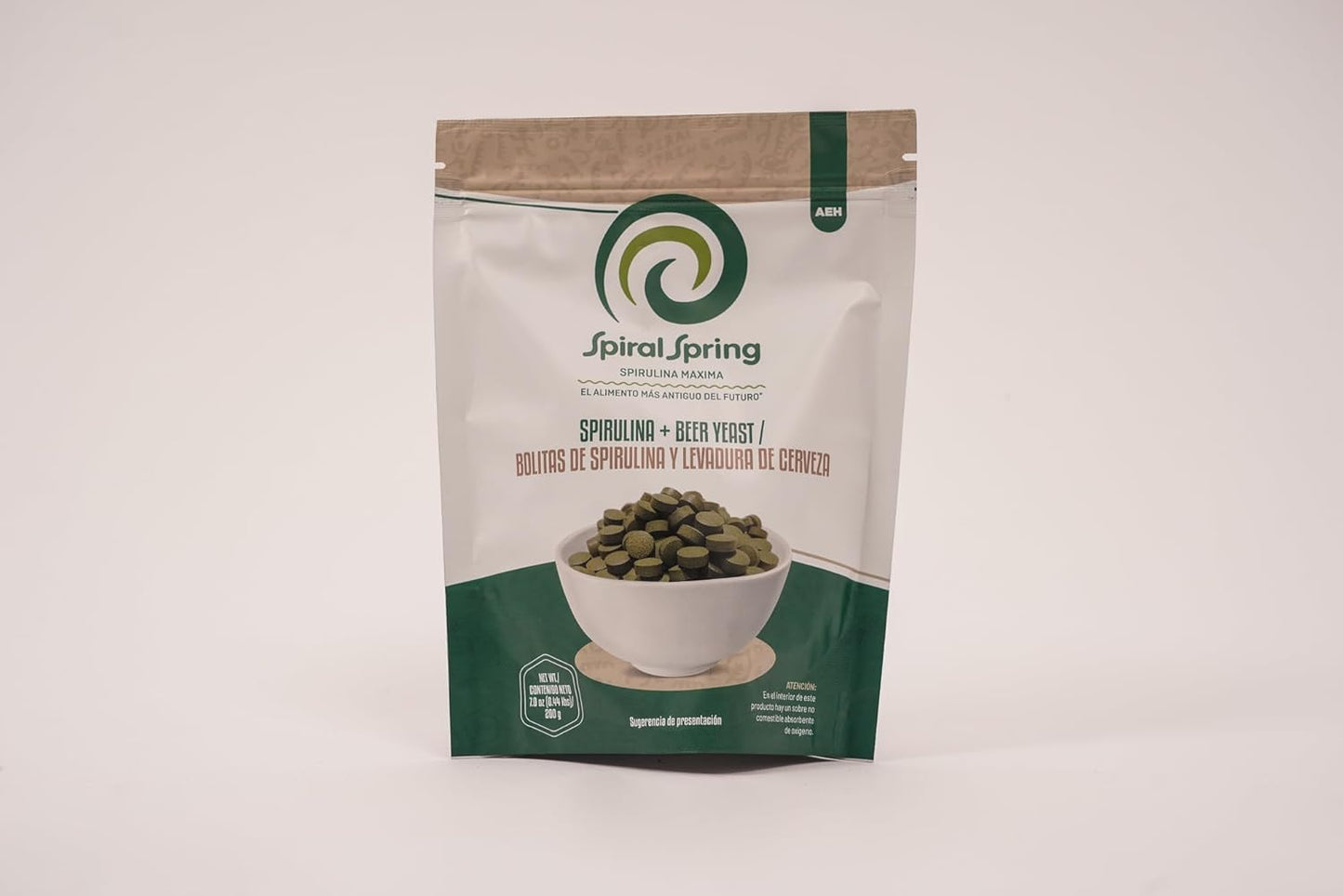 Certified Organic Spirulina Tablets with Brewer's Yeast - 200g Bag, Kosher, Gluten Free