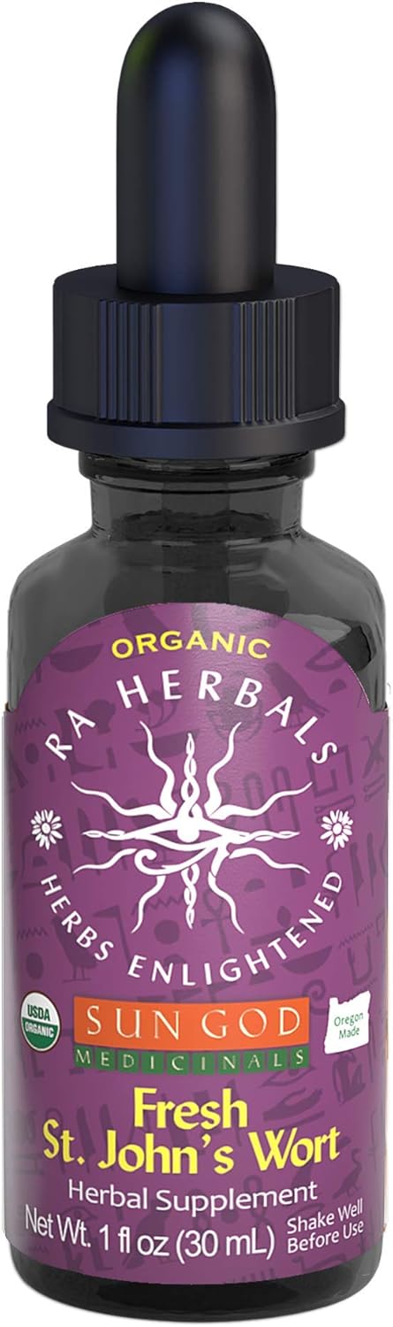 Certified Organic Sun God Medicinals St. John's Wort Tincture | Natural Wellness Blend | 1oz Herbal Extract