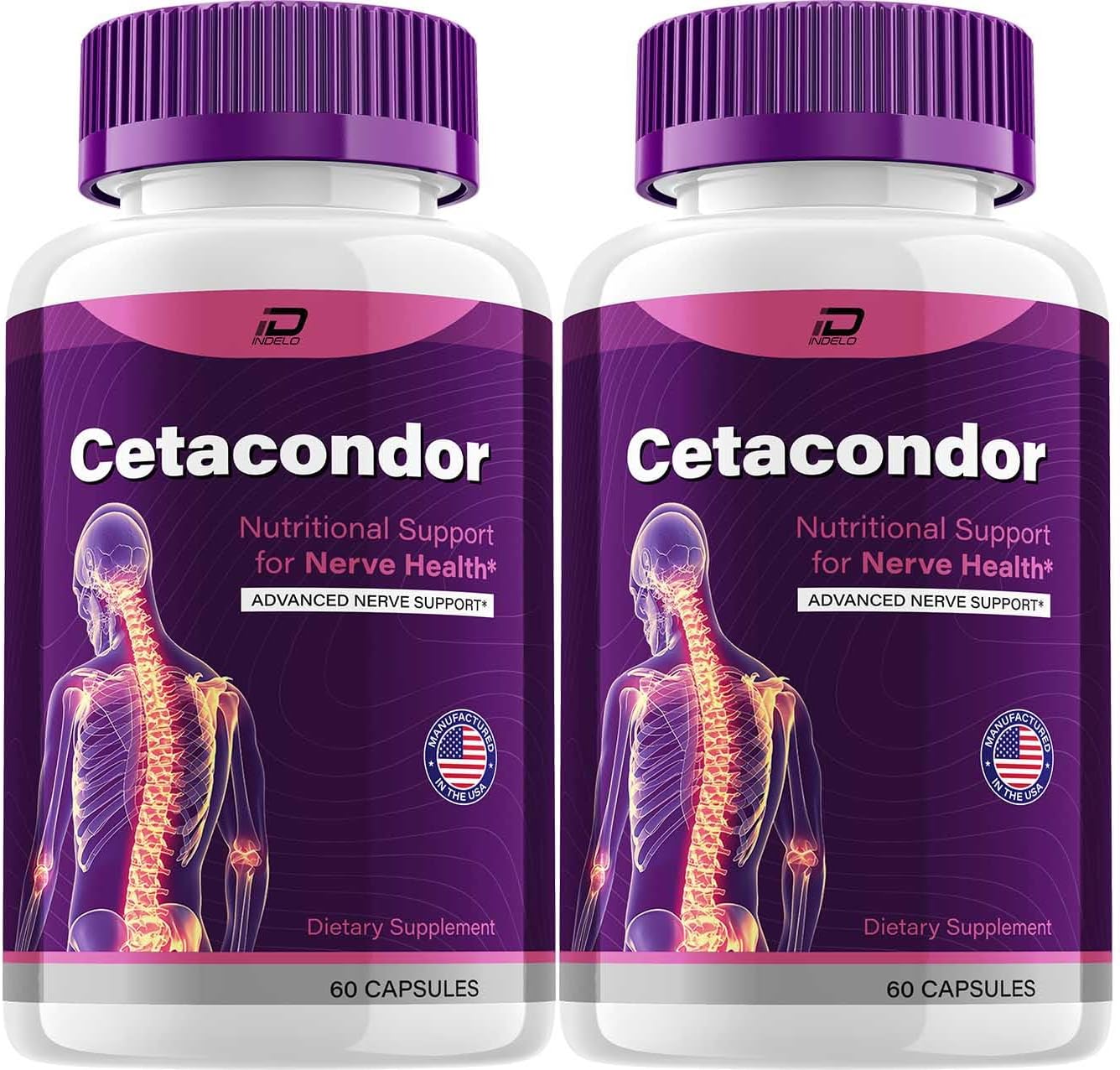 Cetacondor Nerve Health & Brain Support Supplement - Advanced Nootropic Formula with All-Natural Focus Ingredients (2 Pack - 120 Capsules)