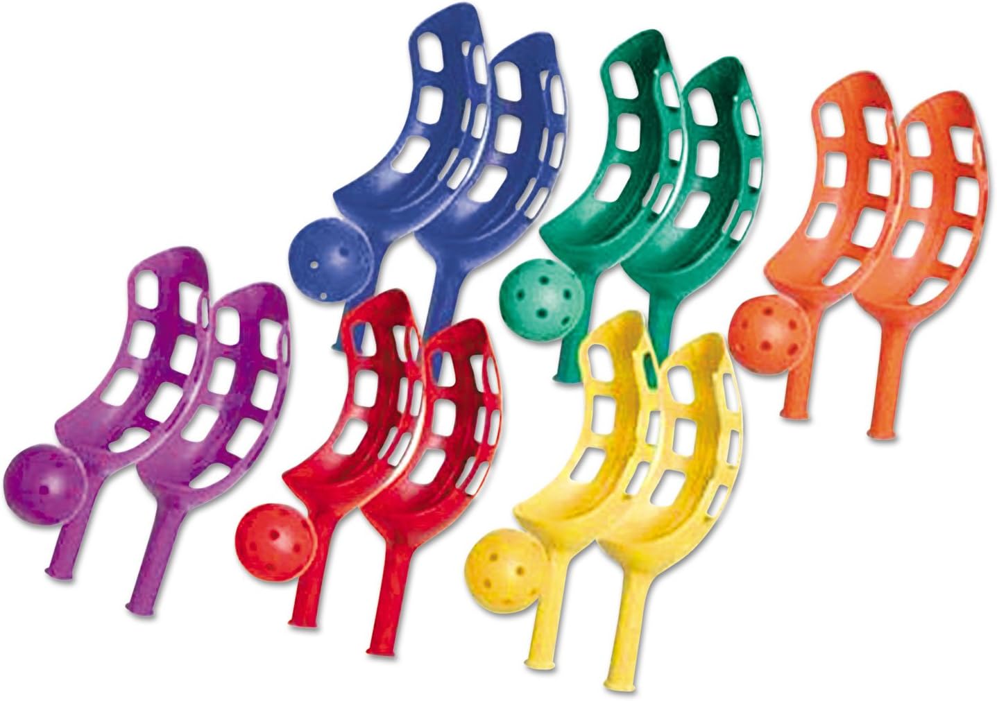 Champion Sports Scoop Ball Set - Plastic, Assorted Colors - 12 Scoops/6 Balls - 6 Sets