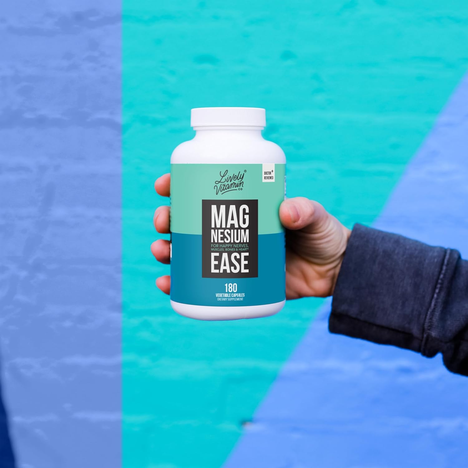 Chelated Magnesium Capsules for Stress Relief, Nerve Health, and Immune Support - 180 Vegan Capsules - Non-GMO